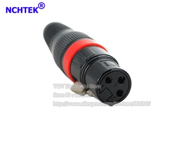 NCHTEK Черный XLR 3-контактный разъем с гнездовой вставкой змеиный кабель микрофонный штекер/Бесплатная доставка /20ШТ