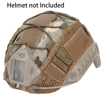 Быстрый тактический чехол для шлема из нейлонового камуфляжа 500D, Дышащая ткань для шлема с эластичным шнуром, спорт на открытом воздухе