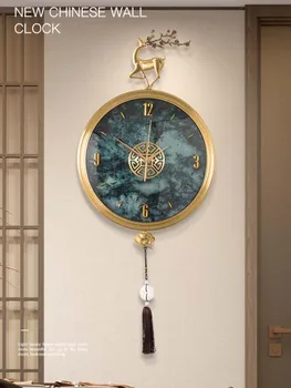 Легкие роскошные высококачественные декоративные медные часы художественная индивидуальность гостиной современные часы ресторанный дизайн sense Seiko подвесная стена