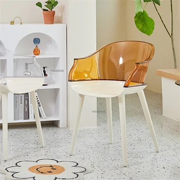 Скандинавские прозрачные акриловые обеденные стулья для ресторана Мебель для дома Простой кухонный стол и стул Креативный дизайн Ghost Chair