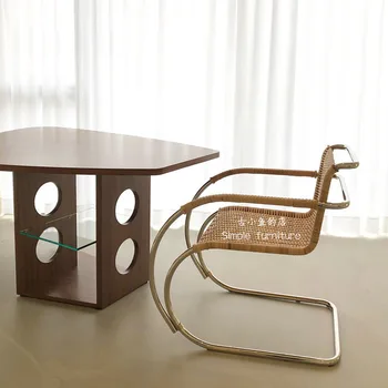 Средневековый стул из ротанга Дизайнерский Креативный Одиночный стул Индонезийский Обеденный стул со спинкой из ротанга cadeira мебель для дома HY